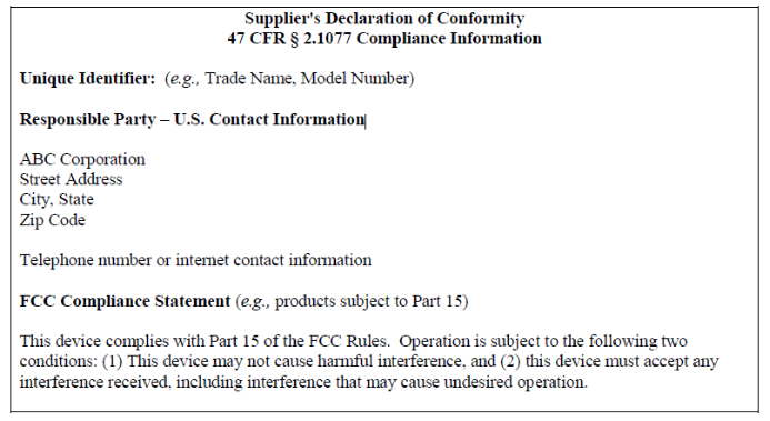 FCC SDOC常見(jiàn)問(wèn)題的解釋及FCC SDOC模板要求