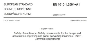 印刷及紙張加工設(shè)備CE認(rèn)證及EN1010-1 基本安全要求